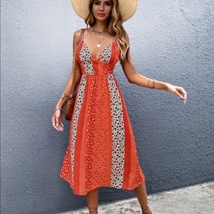 SHEIN Colorblock Ditsy Floral Cami Dress